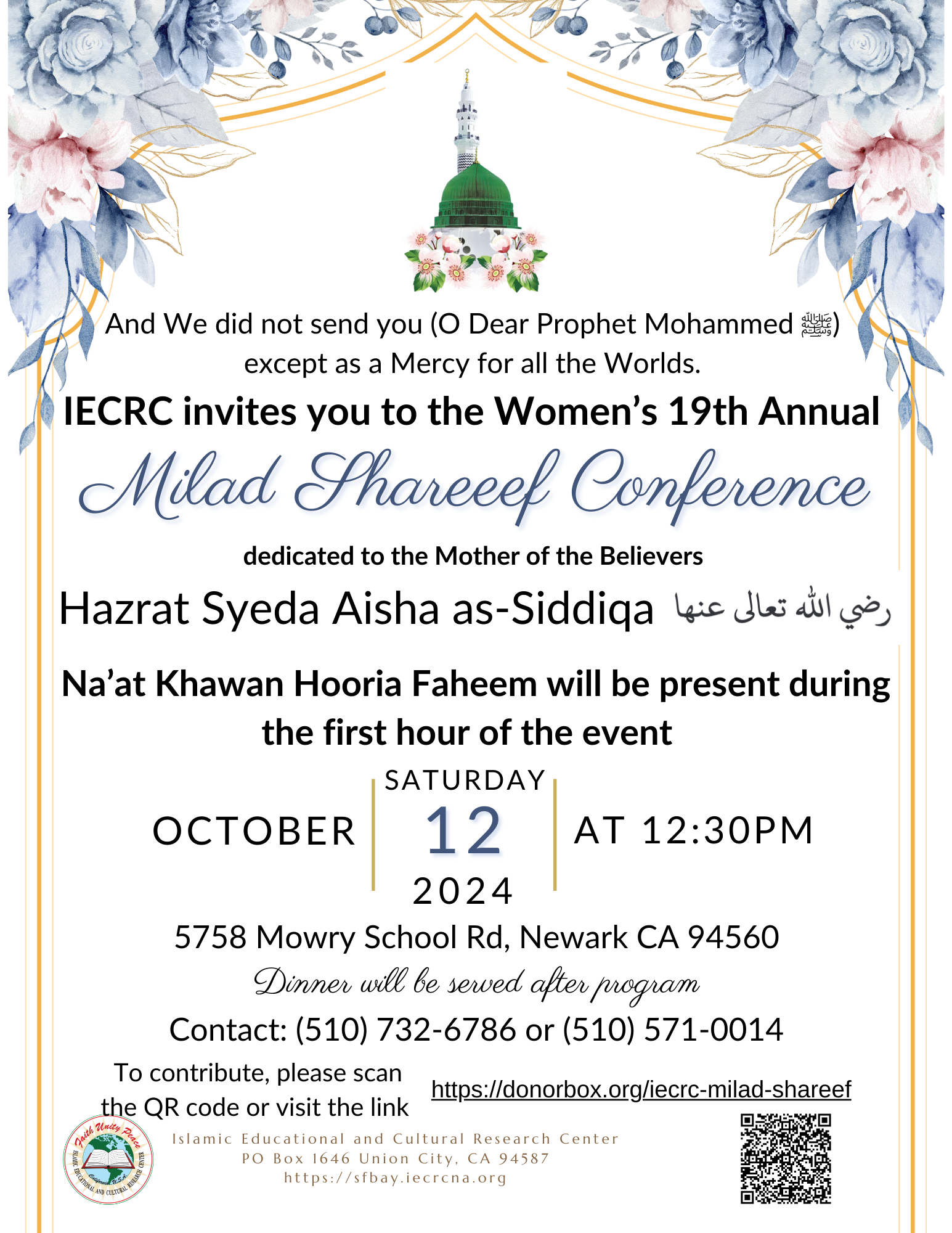 Oct 12, 2024 – IECRC 19th Annual Women’s Milad Shareef Conference